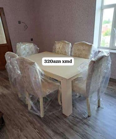 Qonaq otağı üçün, Yeni, Açılmayan, Dördbucaq masa, 6 stul lalafo.az -da Qonaq otağı üçün, Yeni, Açılmayan, Dördbucaq masa, 6 stul