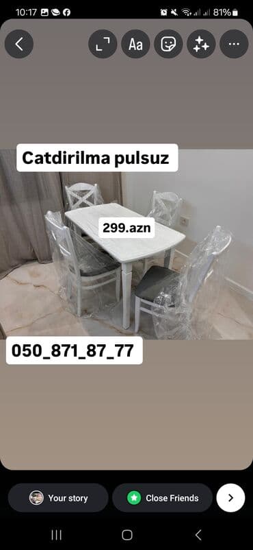 Mətbəx üçün, Yeni, Açılmayan, 4 stul lalafo.az -da Mətbəx üçün, Yeni, Açılmayan, 4 stul