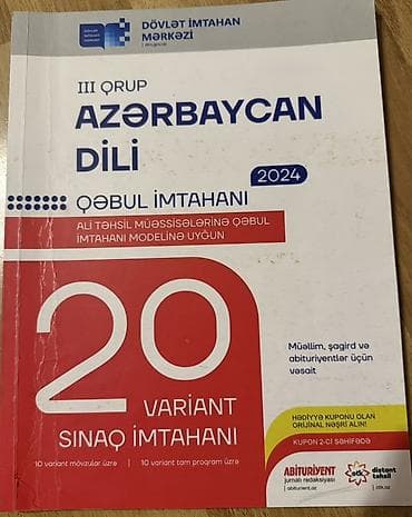 Məhsul: “Azərbaycan dili – Qəbul imtahanı 2024” test toplusu (III at lalafo.az Məhsul: “Azərbaycan dili – Qəbul imtahanı 2024” test toplusu (III