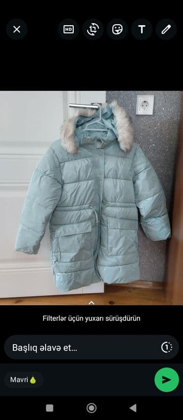 Uşaq üçün isti qış plaşı – açıq mavi rəng. - Model: kapüşonlu, süni lalafo.az -da Uşaq üçün isti qış plaşı – açıq mavi rəng. - Model: kapüşonlu, süni