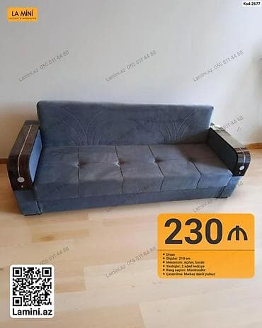 Divan – Kod: 2677 - Ölçü: 210 sm - Mexanizm: Açılan, bazalı - at lalafo.az Divan – Kod: 2677 - Ölçü: 210 sm - Mexanizm: Açılan, bazalı -