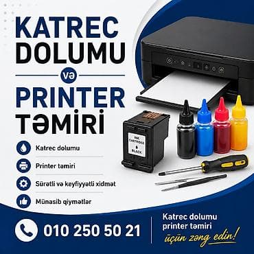 🖨️ KATRİC DOLUMU VƏ PRİNTER TƏMİRİ 🛠️ ✅ Qara və rəngli kartriclərin lalafo.az -da 🖨️ KATRİC DOLUMU VƏ PRİNTER TƏMİRİ 🛠️ ✅ Qara və rəngli kartriclərin