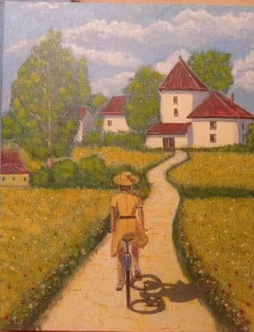 Akril boya tablo – “Tətil” - Texnika: Akril boya, kətan üzərində - lalafo.az -da Akril boya tablo – “Tətil” - Texnika: Akril boya, kətan üzərində -