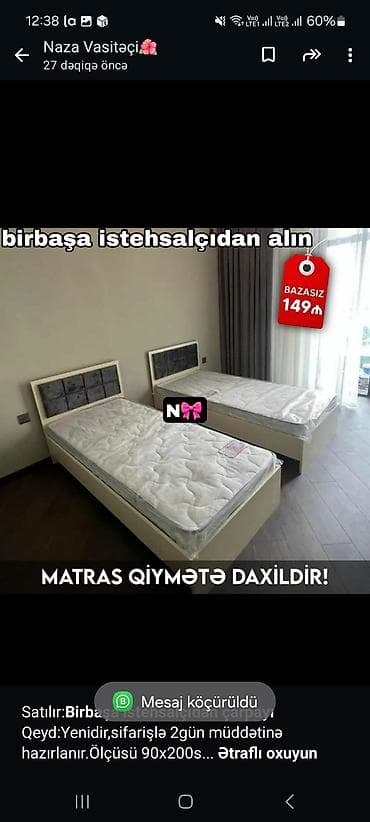 Satılır:*Birbaşa istehsalçıdan çarpayı* Qeyd:Yenidir,sifarişlə 2gün lalafo.az -da Satılır:*Birbaşa istehsalçıdan çarpayı* Qeyd:Yenidir,sifarişlə 2gün