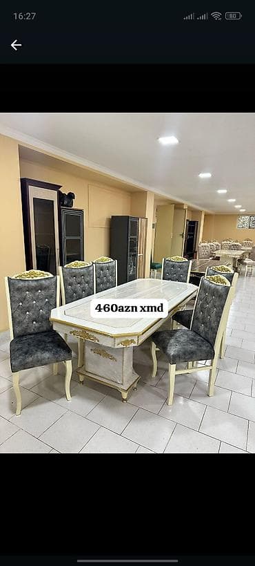 Для гостиной, Новый, Нераскладной, Прямоугольный стол, 6 стульев at lalafo.az Для гостиной, Новый, Нераскладной, Прямоугольный стол, 6 стульев