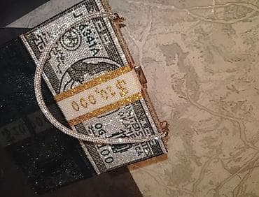 Pul dəstəsi dizaynlı parıltılı qol çantası/klatç - Forma: dollar lalafo.az -da Pul dəstəsi dizaynlı parıltılı qol çantası/klatç - Forma: dollar