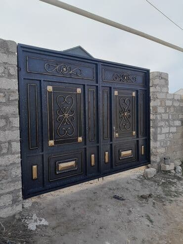Dəmir Həyət darvazası, Yana açılan, Mexaniki, rəng - Qara lalafo.az -da Dəmir Həyət darvazası, Yana açılan, Mexaniki, rəng - Qara