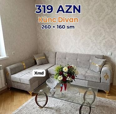 Künc divan – 260 × 160 sm Qiymət: 319 AZN - Rəng: açıq boz - lalafo.az -da Künc divan – 260 × 160 sm Qiymət: 319 AZN - Rəng: açıq boz -
