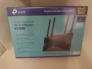 TP-Link AX1800 Dual Band Wi-Fi 6 Router, Archer AX23 modeli. Bu router lalafo.az -da TP-Link AX1800 Dual Band Wi-Fi 6 Router, Archer AX23 modeli. Bu router