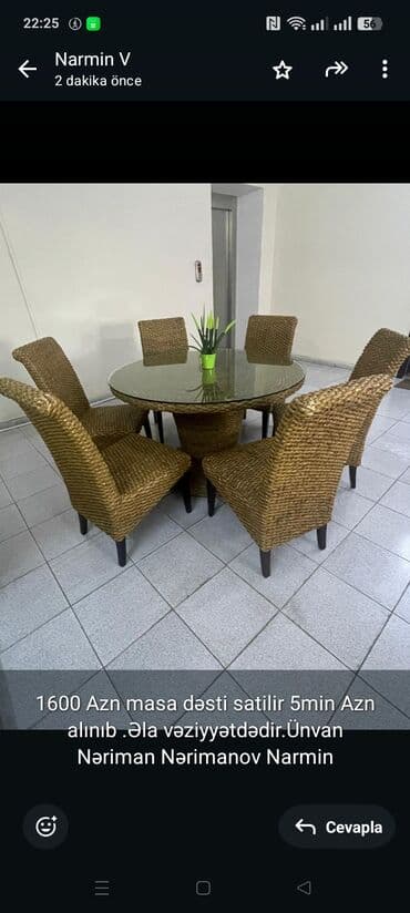 1700 Azn masa dəsti satilir 8 stulu var . Yaxşi vəziyyətdədir 3600 Azn lalafo.az -da 1700 Azn masa dəsti satilir 8 stulu var . Yaxşi vəziyyətdədir 3600 Azn