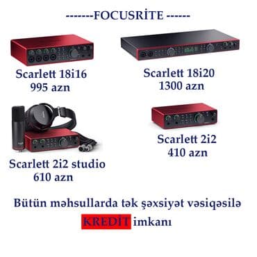 Səs kartları: Focusrite səs kartları (studio səs kartı, ses kartı) Tək şəxsiyyət lalafo.az -da — 1 Səs kartları: Focusrite səs kartları (studio səs kartı, ses kartı) Tək şəxsiyyət — 1
