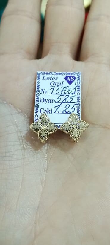 Sırğa, Sarı qızıl, 585 Əyar, 125 g lalafo.az -da Sırğa, Sarı qızıl, 585 Əyar, 125 g