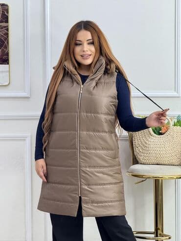 Qadınlar üçün uzun şişmə jilet - Rəng: bej/taxta-qəhvəyi ton - Model lalafo.az -da Qadınlar üçün uzun şişmə jilet - Rəng: bej/taxta-qəhvəyi ton - Model