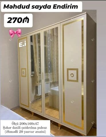 Açılan, 4 qapılı Düz dolab, Qarderob, paltar dolabı lalafo.az -da Açılan, 4 qapılı Düz dolab, Qarderob, paltar dolabı