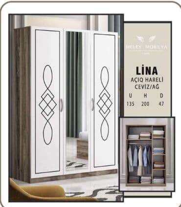 Yeni, 3 qapılı Düz dolab, Qarderob, paltar dolabı lalafo.az -da Yeni, 3 qapılı Düz dolab, Qarderob, paltar dolabı