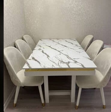 İşlənmiş, Dördbucaq masa, 6 stul lalafo.az -da İşlənmiş, Dördbucaq masa, 6 stul