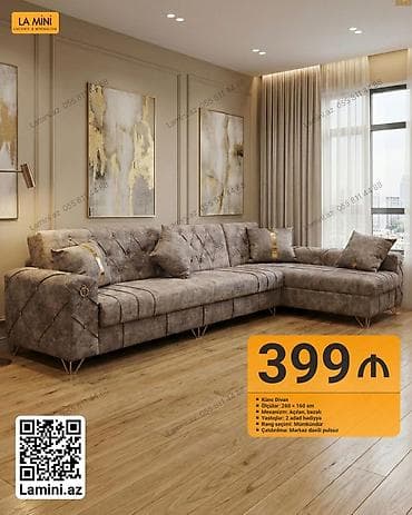 Künc divan – La Mini - Ölçülər: 260 × 160 sm - Mexanizm: açılan at lalafo.az Künc divan – La Mini - Ölçülər: 260 × 160 sm - Mexanizm: açılan