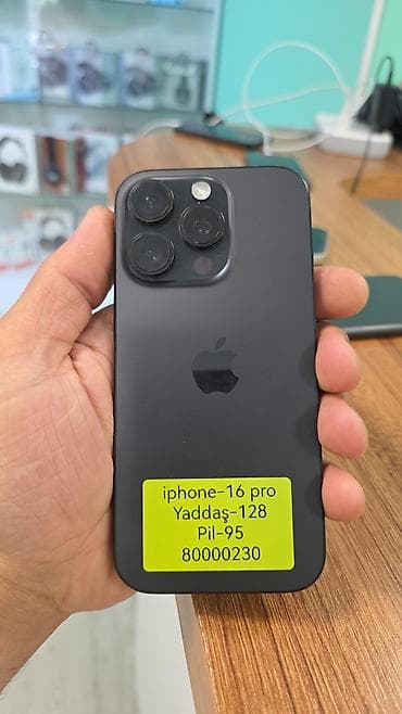 IPhone 16 Pro, 128 GB, Qara, Face ID lalafo.az -da IPhone 16 Pro, 128 GB, Qara, Face ID