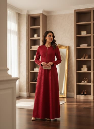 Qırmızı rəngdə uzun don - Model: uzun, düz kəsimli, boğaza yaxın lalafo.az -da Qırmızı rəngdə uzun don - Model: uzun, düz kəsimli, boğaza yaxın