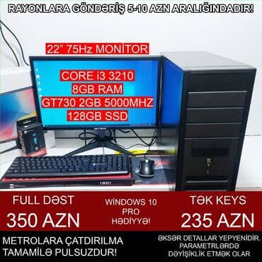 Oyun üçün Kompüter "Gaming Core i3 3210 GT730 2GB 128GB SSD” ⭐Tək lalafo.az -da Oyun üçün Kompüter "Gaming Core i3 3210 GT730 2GB 128GB SSD” ⭐Tək