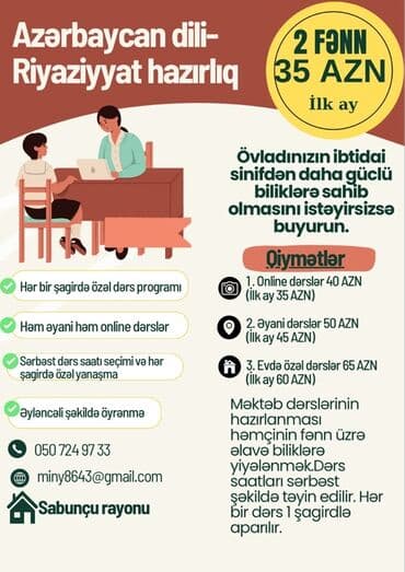 Repetitor, Riyaziyyat, Azərbaycan dili, İmtahanlara hazırlıq lalafo.az -da Repetitor, Riyaziyyat, Azərbaycan dili, İmtahanlara hazırlıq