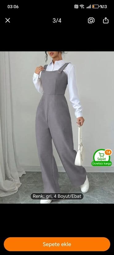 Yenidir 2 defe geyinilib Qadın kombinezonu – boz rəng lalafo.az -da Yenidir 2 defe geyinilib Qadın kombinezonu – boz rəng