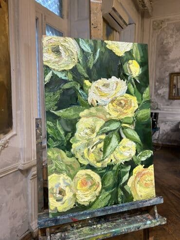 Məhsul: Yağlı boya tablo – “Sarı güllər” Təsvir: - Kətan üzərində lalafo.az -da Məhsul: Yağlı boya tablo – “Sarı güllər” Təsvir: - Kətan üzərində