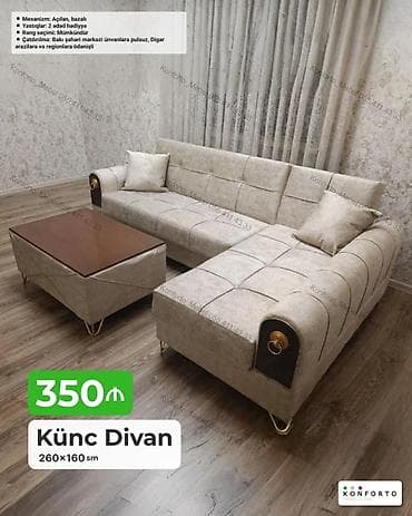 Künc divan – 260×160 sm - Mexanizm: açılan, bazalı (yuxarıdan qalxan at lalafo.az Künc divan – 260×160 sm - Mexanizm: açılan, bazalı (yuxarıdan qalxan