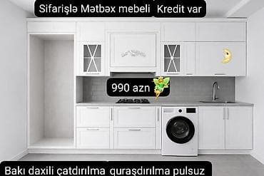 Sifarişlə mətbəx mebeli – klassik ağ dizayn, hamarlanmış fasadlar və lalafo.az -da Sifarişlə mətbəx mebeli – klassik ağ dizayn, hamarlanmış fasadlar və