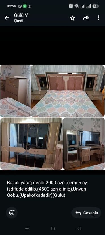 Bazali yataq desdi 2000 azn .cemi 5 ay isdifade edilib.(4500 azn lalafo.az -da Bazali yataq desdi 2000 azn .cemi 5 ay isdifade edilib.(4500 azn