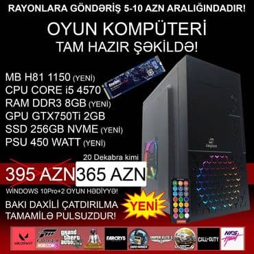 Oyun üçün Kompüter "RGB Legion Core i5 4570 GTX750Ti 2GB 256GB NVME” lalafo.az -da Oyun üçün Kompüter "RGB Legion Core i5 4570 GTX750Ti 2GB 256GB NVME”
