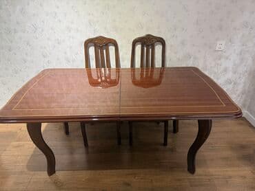 Qonaq otağı üçün, İşlənmiş, Açılan, Dördbucaq masa, 6 stul lalafo.az -da Qonaq otağı üçün, İşlənmiş, Açılan, Dördbucaq masa, 6 stul
