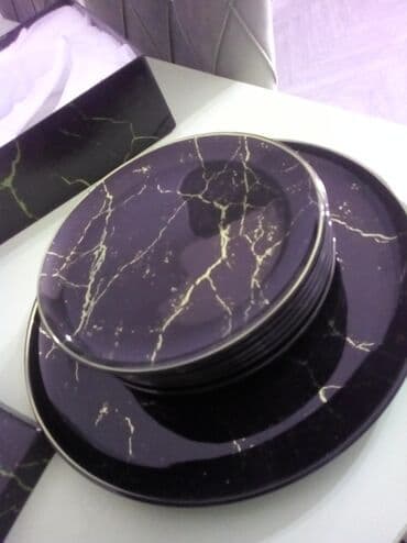 Gefard England Collection qara mərmər naxışlı tort boşqabı desti - lalafo.az -da Gefard England Collection qara mərmər naxışlı tort boşqabı desti -