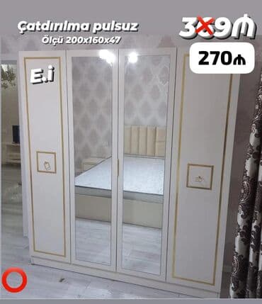 Yeni, 4 qapılı Qarderob, paltar dolabı lalafo.az -da Yeni, 4 qapılı Qarderob, paltar dolabı