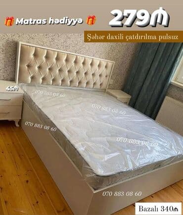 İkinəfərlik çarpayı, Bazalı, Matras ilə lalafo.az -da İkinəfərlik çarpayı, Bazalı, Matras ilə