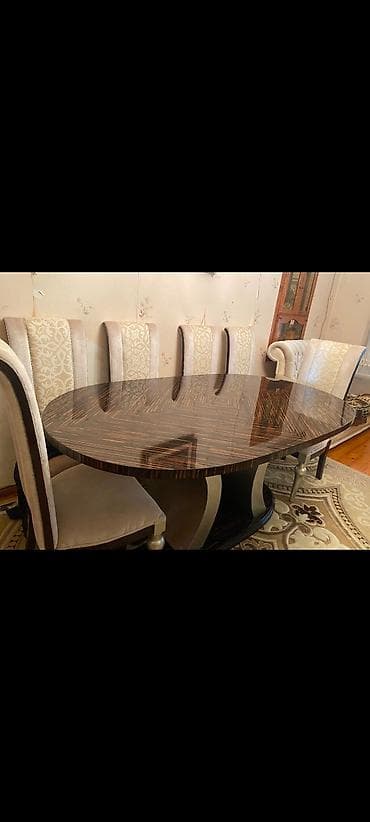 Qonaq otağı üçün, İşlənmiş, Oval masa, 6 stul lalafo.az -da Qonaq otağı üçün, İşlənmiş, Oval masa, 6 stul