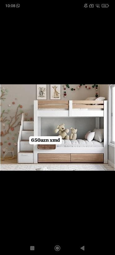 Uşaq üçün ikimərtəbəli çarpayı dəsti - Model: pilləkənli 2 mərtəbəli lalafo.az -da Uşaq üçün ikimərtəbəli çarpayı dəsti - Model: pilləkənli 2 mərtəbəli