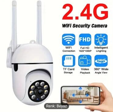 2.4G WiFi Təhlükəsizlik Kamerası – Ağ rəng Xüsusiyyətlər: - 2.4 GHz lalafo.az -da 2.4G WiFi Təhlükəsizlik Kamerası – Ağ rəng Xüsusiyyətlər: - 2.4 GHz