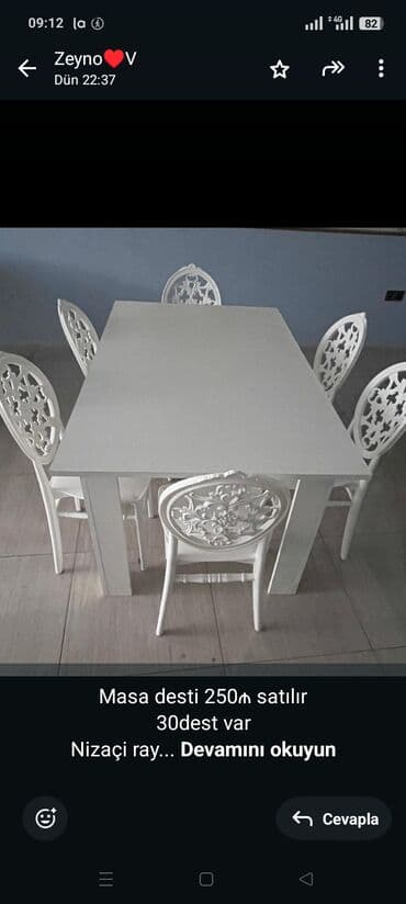 Masa desti 250₼ satılır 30dest var Nizaçi rayon Çəhkəməsin yanı 4949 lalafo.az -da Masa desti 250₼ satılır 30dest var Nizaçi rayon Çəhkəməsin yanı 4949