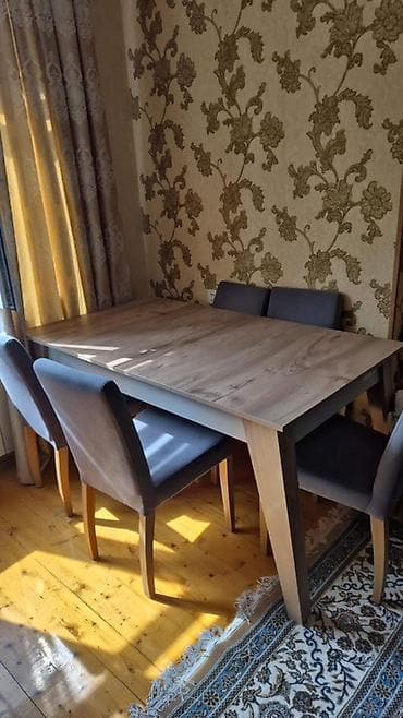 Dördbucaq masa, 6 stul lalafo.az -da Dördbucaq masa, 6 stul