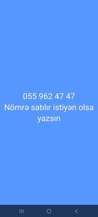 Satışda xüsusi mobil nömrə: 055 962 47 47 Xüsusiyyətlər: - Yadda lalafo.az -da Satışda xüsusi mobil nömrə: 055 962 47 47 Xüsusiyyətlər: - Yadda