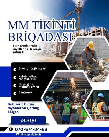 MM Tikinti Briqadası – peşəkar tikinti və təmir xidmətləri Xidmət lalafo.az -da MM Tikinti Briqadası – peşəkar tikinti və təmir xidmətləri Xidmət