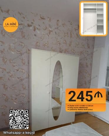 Açılan, 3 qapılı Düz dolab, Qarderob, paltar dolabı lalafo.az -da Açılan, 3 qapılı Düz dolab, Qarderob, paltar dolabı