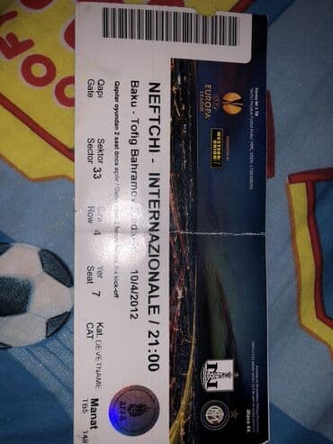 UEFA Avropa Liqasının oyunu üçün bilet. Tədbir: Neftçi – lalafo.az -da UEFA Avropa Liqasının oyunu üçün bilet. Tədbir: Neftçi –