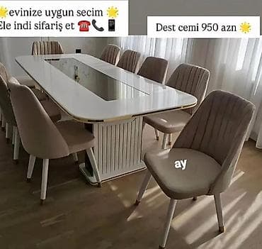 Yemək otağı dəsti - Dəst cəmi 950 AZN - Modern dizaynlı yemək masası lalafo.az -da Yemək otağı dəsti - Dəst cəmi 950 AZN - Modern dizaynlı yemək masası