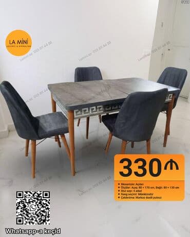 Açılan, Dördbucaq masa, 4 stul lalafo.az -da Açılan, Dördbucaq masa, 4 stul