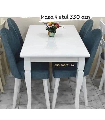 Mətbəx üçün, Yeni, Açılmayan, Dördbucaq masa, 4 stul lalafo.az -da Mətbəx üçün, Yeni, Açılmayan, Dördbucaq masa, 4 stul