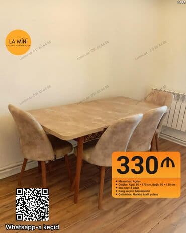 Açılan, Dördbucaq masa, 4 stul lalafo.az -da Açılan, Dördbucaq masa, 4 stul