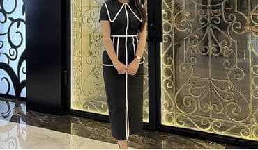 Qara rəngli midi don – ağ kontur detallı - Model: qısaqol, beldən lalafo.az -da Qara rəngli midi don – ağ kontur detallı - Model: qısaqol, beldən