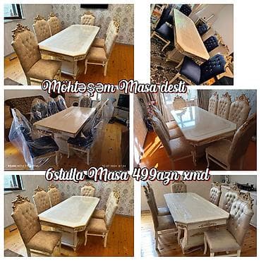 Möhtəşəm masa dəsti - Komplekt: 1 masa + 6 stul - Qiymət: 499 AZN lalafo.az -da Möhtəşəm masa dəsti - Komplekt: 1 masa + 6 stul - Qiymət: 499 AZN